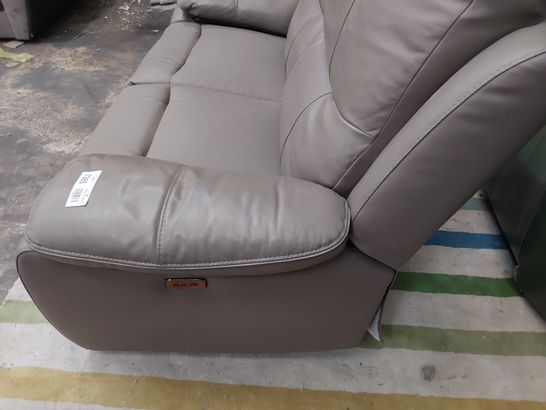 DESIGNER POWER RECLINING TWO SEATER SOFA GREY LEATHER