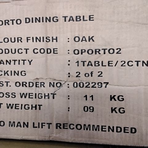 BOXED SET OF 4 OPORTO DINING TABLE LEGS OAK