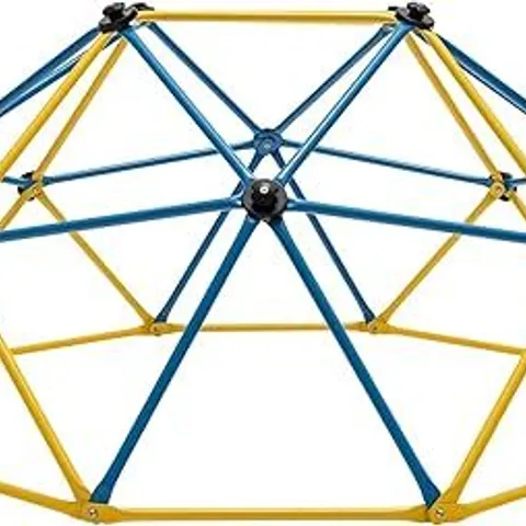 BOXED 10FT KIDS GEOMETRIC DOME CLIMBER WITH CONVENIENT GRIP - BLUE & YELLOW