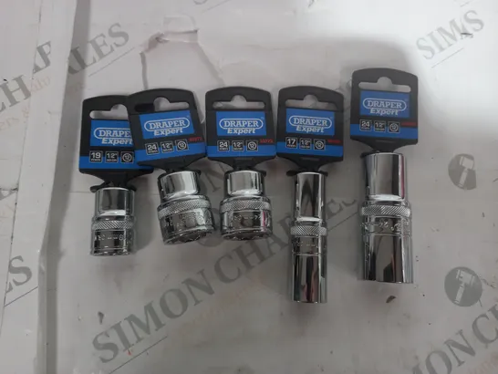 LOT OF 5 DRAPER EXPERT SOCKETS 