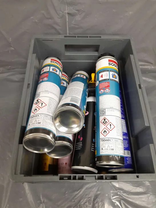 APPROXIMATELY 8 ASSORTED AEROSOLS TO INCLUDE , PIPE FREEZER , SOUNDAFOAM , POWDER SPRAY , ETC 