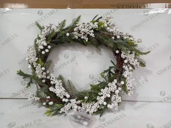 HOME REFLECTIONS 50CM PRE-LIT BERRY WREATH