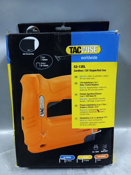 BOXED TACWISE CORDLESS 12V STAPLE/NAIL GUN