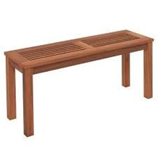 BOXED COSTWAY PATIO BACKLESS BENCH 2-SEATER OUTDOOR DINING BENCH SOLID WOOD BACKYARD