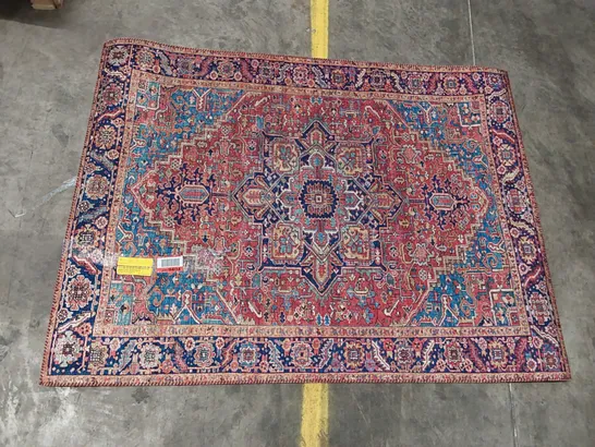 CASSIOPEIA FLATWEAVE RED/BLUE RUG // 155 X 119CM