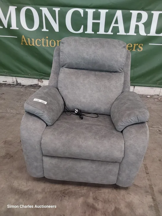 QUALITY BRITISH DESIGNER G PLAN KINGSBURY POWER RECLINING EASY CHAIR PRAMA PEWTER FABRIC 