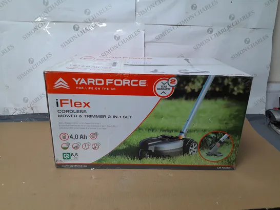 BOXED YARD FORCE IFLEX 12V MOWER & GRASS TRIMMER 