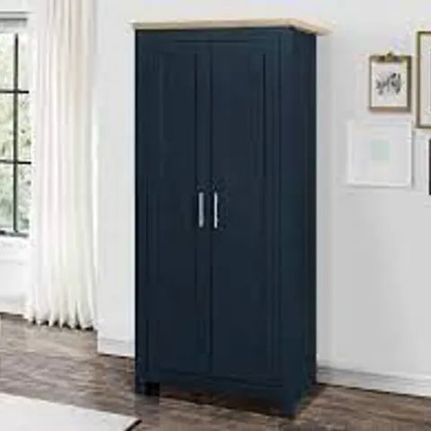 HIGHGATE 2 DOOR WARDROBE IN NAVY AND OAK FINISH (2 BOXS)