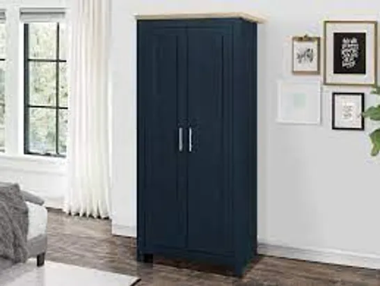 HIGHGATE 2 DOOR WARDROBE IN NAVY AND OAK FINISH (2 BOXS)