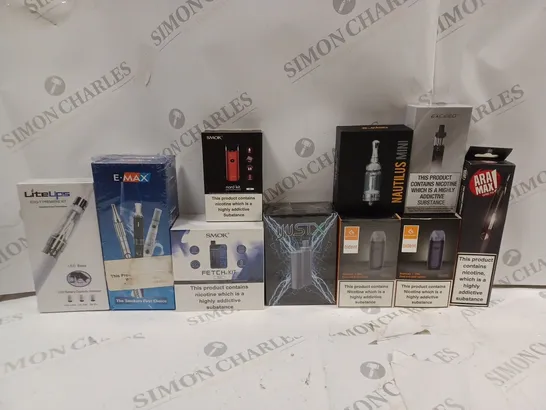 BOX OF APPROXIMATELY 10 ASSORTED E-CIGARETTES