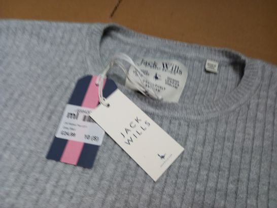 JACK WILLS RIBBED TEE IN GREY MARL - 10(S)