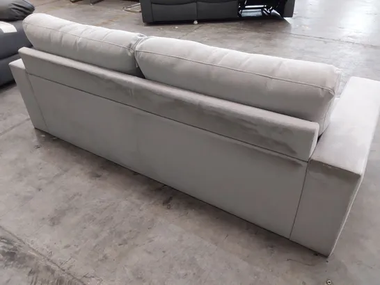 DESIGNER THREE SEATER SOFA GREY FABRIC 