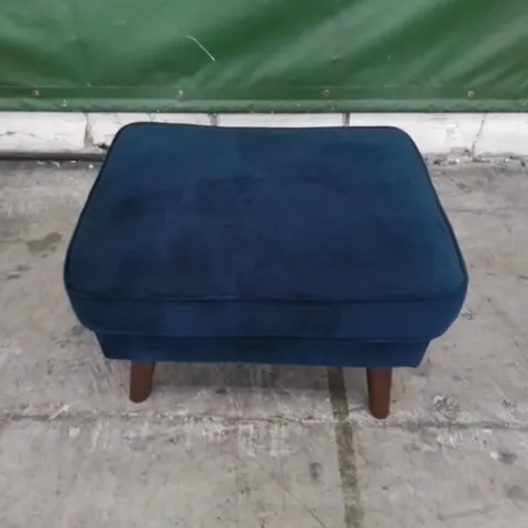 DESIGNER G PLAN MADE VINTAGE 65 PLUSH INDIGO FABRIC FOOTSTOOL