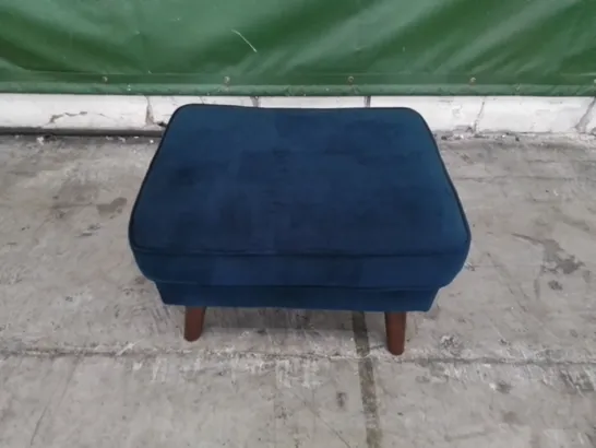 DESIGNER G PLAN MADE VINTAGE 65 PLUSH INDIGO FABRIC FOOTSTOOL