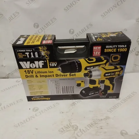 WOLF 18V LITHIUM ION DRILL & DRIVER SET