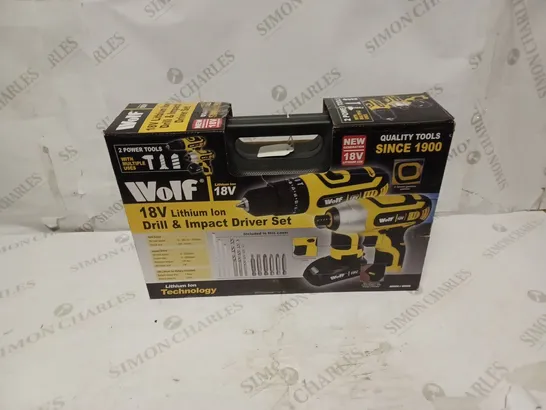 WOLF 18V LITHIUM ION DRILL & DRIVER SET