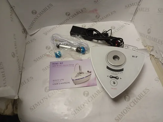 BOXED MINI RF BEAUTY DEVICE FOR SKIN REJUVENATION AND TO STIMULATE COLLAGEN, WITH INSTRUCTION MANUAL