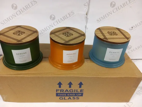 BRAND NEW BOXED HOMEWORX BY HARRY SLATKIN SET OF 3 SCENTED CANDLES