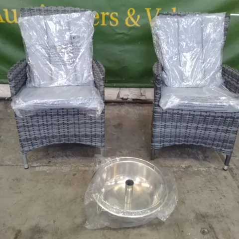 LA CHAIRS ×2 WITH ROUND ICE BUCKET - GREY