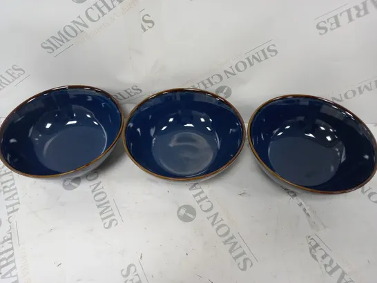 REACTIVE BLUE SET OF 3 BOWLS 16.5CM  RRP £28