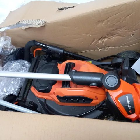 BOXED YARD FORCE 32CM LAWNMOWER AND TRIMMER