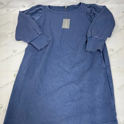 OLIVER BONAS DYE SWEAT DRESS IN BLUE SIZE 14