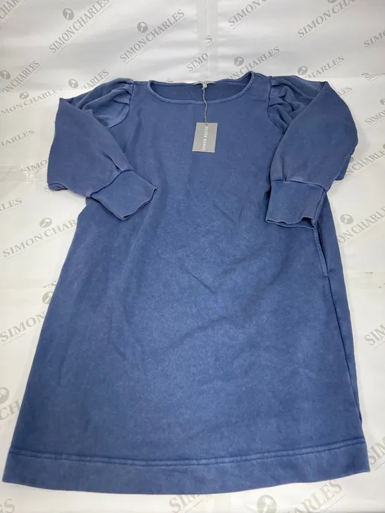 OLIVER BONAS DYE SWEAT DRESS IN BLUE SIZE 14