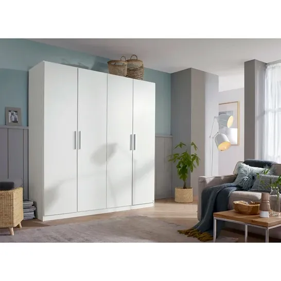 BOXED ROSARIO 2 DOOR WARDROBE HIGH GLOSS WHITE (2 BOXES)