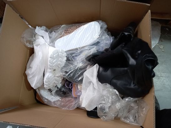 BOX OF A LARGE QUANTITY DESIGNER FOOTWEAR ITEMS TO INCLUDE ASOS, ARCHIES, HONG SHENG ETC