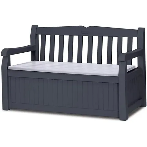 BOXED KETER EDEN 265L STORAGE BENCH - DARK GREY (1 BOX)