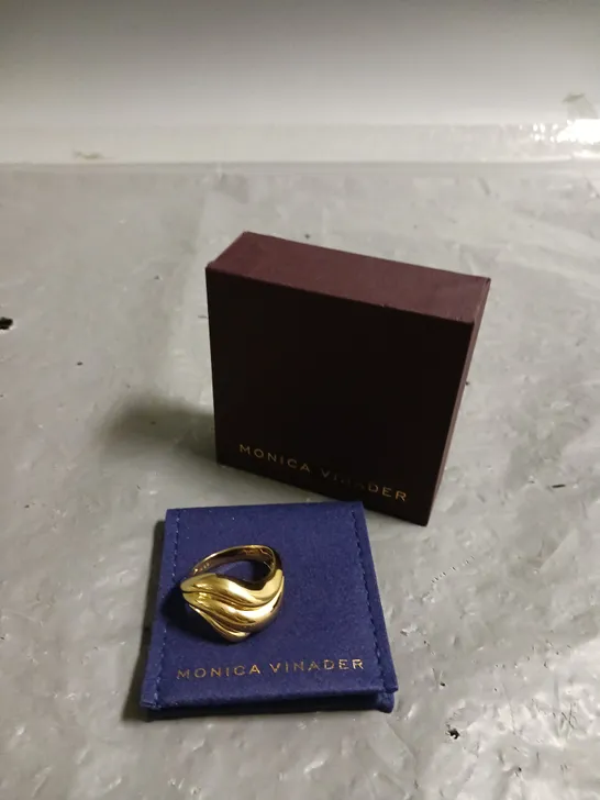 MONICA VINADER WAVE GOLD RING 