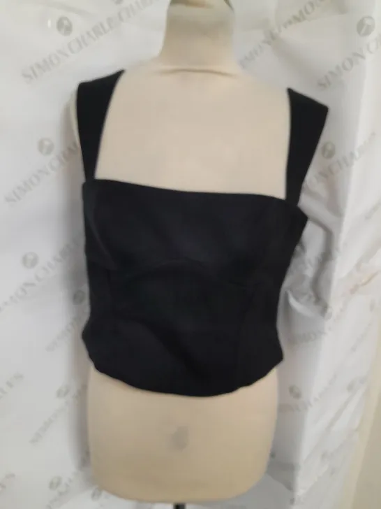 OH POLLY ZIP BACK WIDE STRAP BODICE TOP IN BLACK SIZE 12