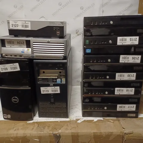 GROUP OF APPROX 10 ASSORTED DESKTOP COMPUTERS TO INCLUDE DELL, HP, STONE ETC [COLLECTION ONLY]