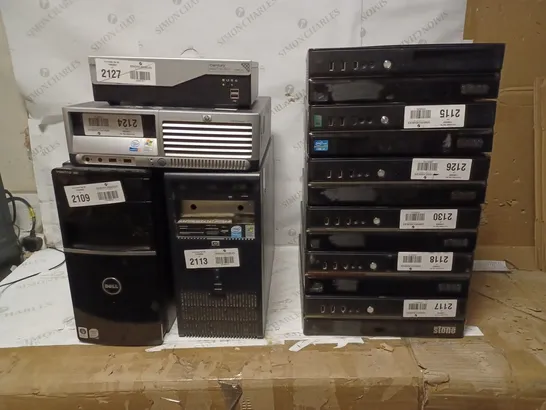 GROUP OF APPROX 10 ASSORTED DESKTOP COMPUTERS TO INCLUDE DELL, HP, STONE ETC [COLLECTION ONLY]