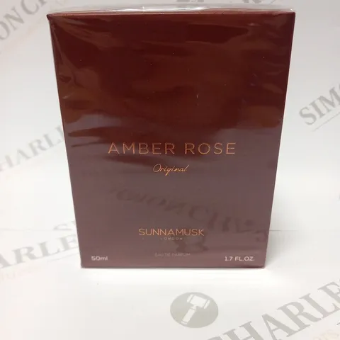 BOXED AND SEALED AMBER ROSE ORIGINAL SUNNAMUSK LONDON EAU DE PARFUM 50ML