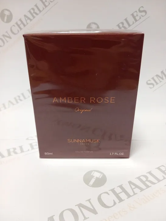 BOXED AND SEALED AMBER ROSE ORIGINAL SUNNAMUSK LONDON EAU DE PARFUM 50ML