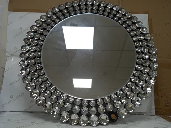 JM BY JULIEN MACDONALD SIGNATURE CIRCULAR CRYSTAL WALL MIRROR  - COLLECTION ONLY