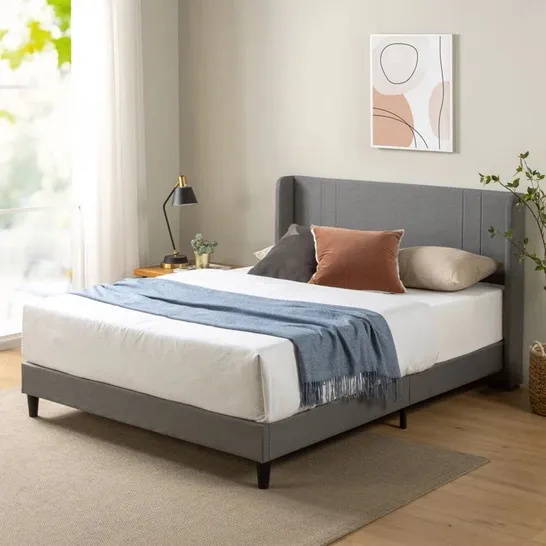 BOXED HAMALL UPHOLSTERED BED FRAME WITH HEADBOARD 