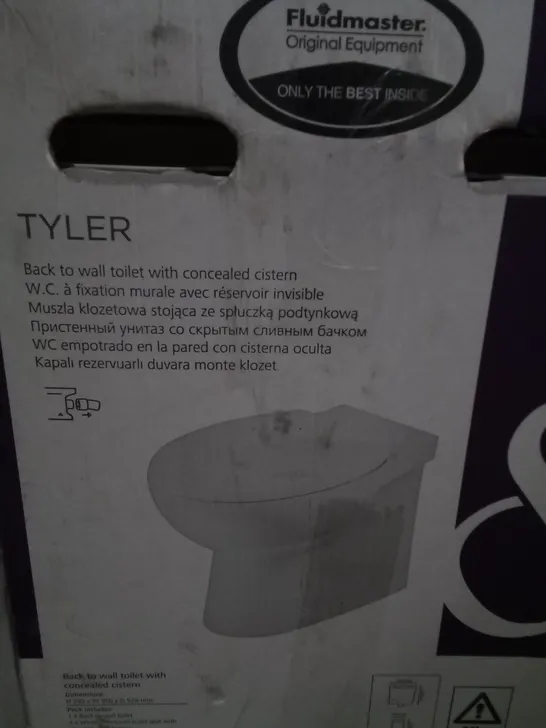 BOXED TYLER BACK TO WALL TOILET WITH CONCEALED CISTERN 