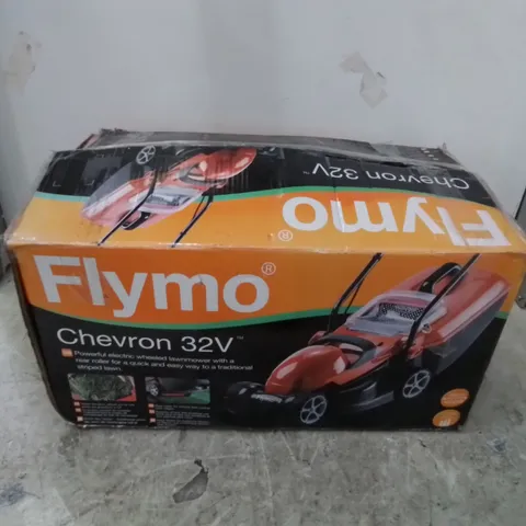 BOXED FLYMO CHEVRON 32V LAWNMOWER 