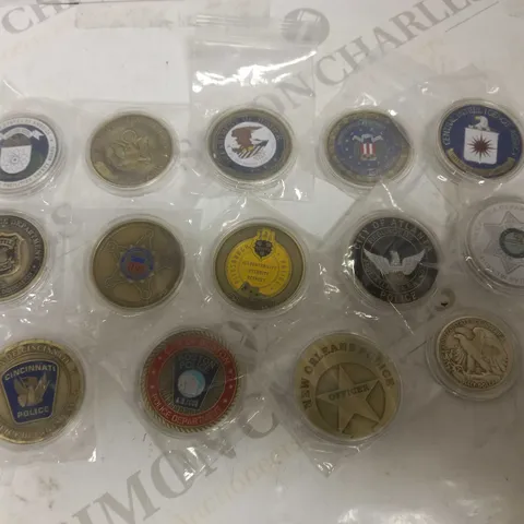 LOT OF 14 USA LAW ENFORCEMENT COINS