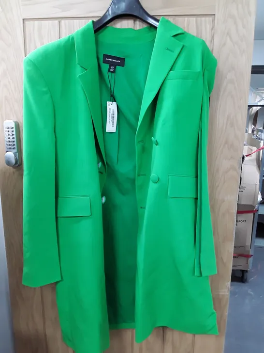 KAREN MILLEN STRONG SHOULDER BLAZER DRESS IN GREEN - 14