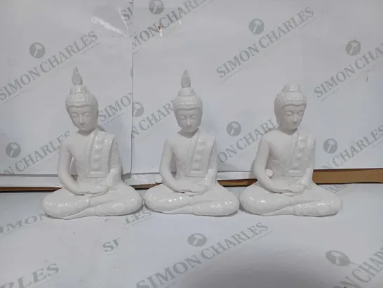 K BY KELLY HOPPEN SET OF 3 SMALL BUDDHAS - WHITE