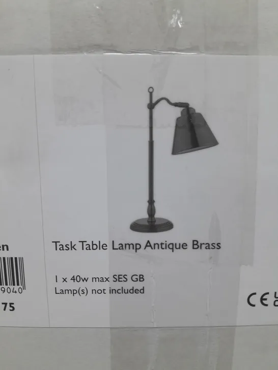 BOXED KEMPTEN TASK TABLE LAMP ANTIQUE BRASS