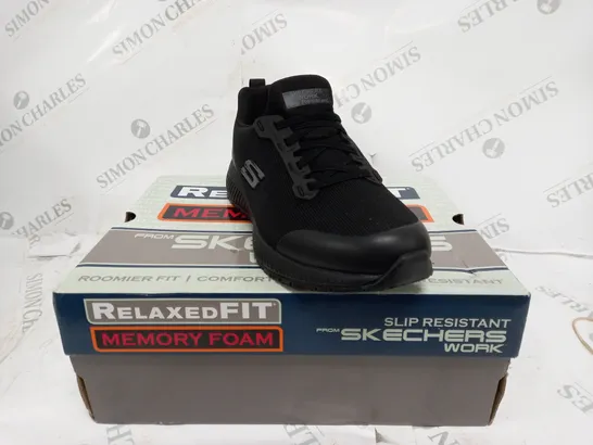 SKETCHERS SQUAD WORK SLIP RESISTANT TRAINERS BLACK SIZE 5