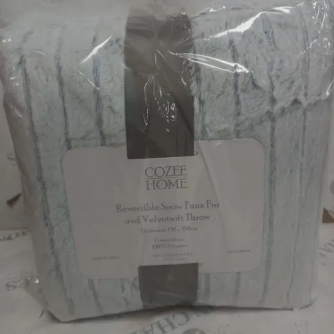 BOXED COZEE HOME REVERSIBLE SNOW FAUX FUR AND VELVETSOFT THROW