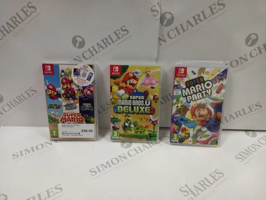 3 X ASSORTED MARIO GAMES FOR THE NINTENDO SWITCH 