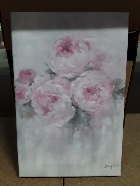 PINK PEONIES BY DEBI COULES - WRAPPED CANVAS PAINTING   