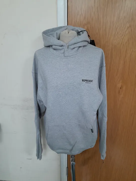 REPRESENT OWNERS CLUB JERSEY HOODIE IN ASH GREY SIZE S