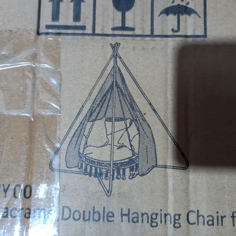 BOXED INNOVATORS BALI MACRAME DOUBLE HANGING CHAIR WITH WATER REPELLENT - COLLECTION ONLY